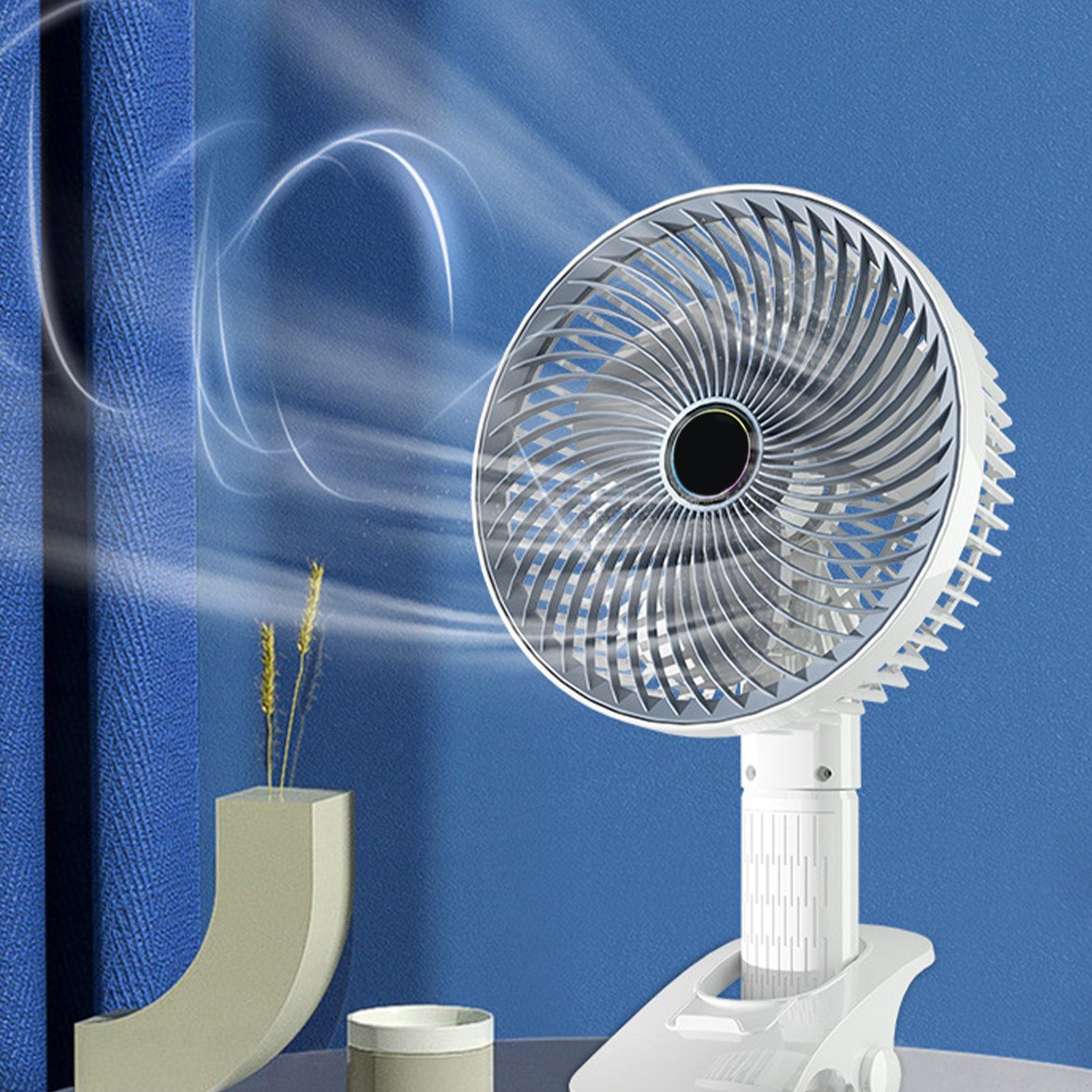 USB Rechargeable Handheld Fan Wall Mounted 3 Speed Strong Wind Portable Small Electric Fan for Home Dormitory