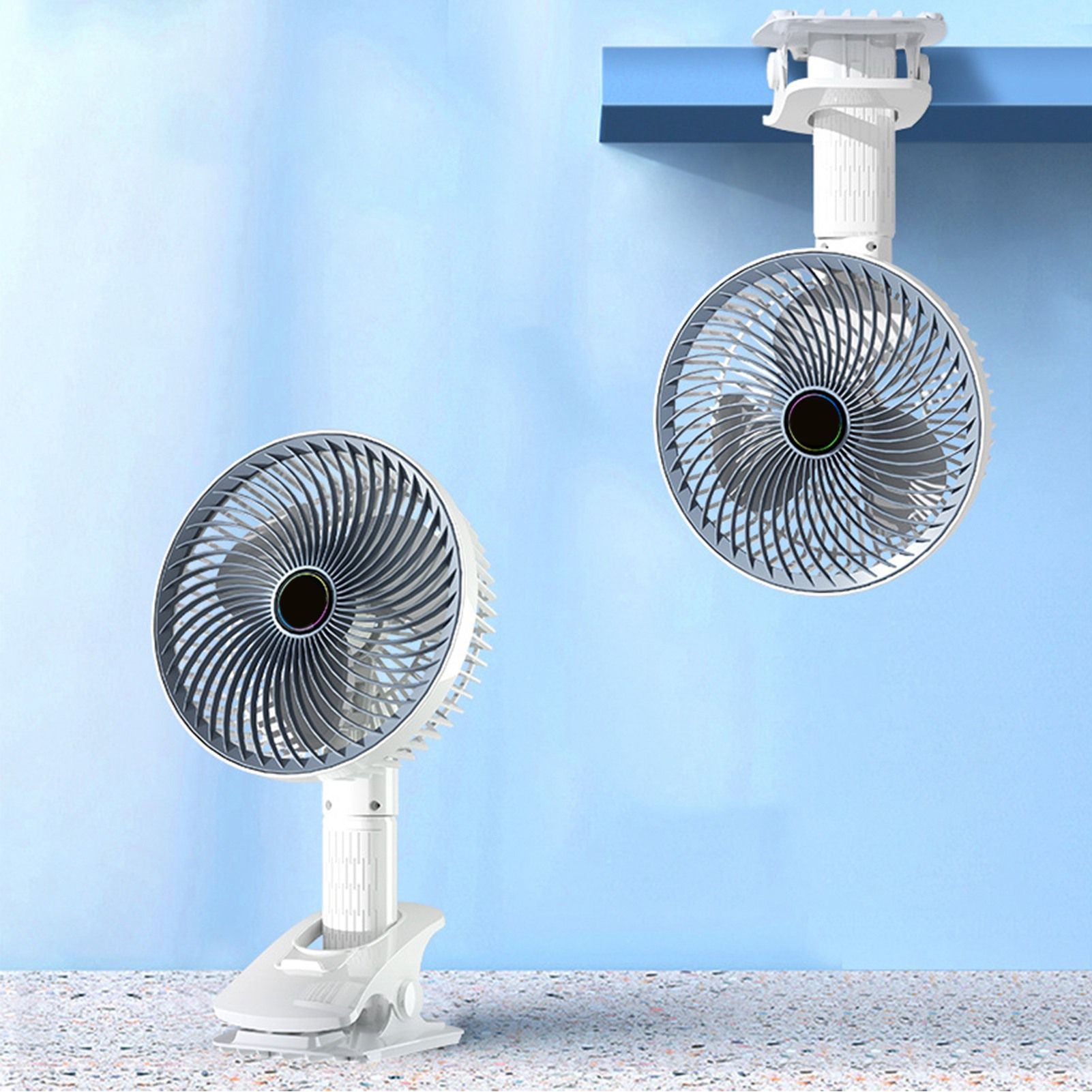 USB Rechargeable Handheld Fan Wall Mounted 3 Speed Strong Wind Portable Small Electric Fan for Home Dormitory