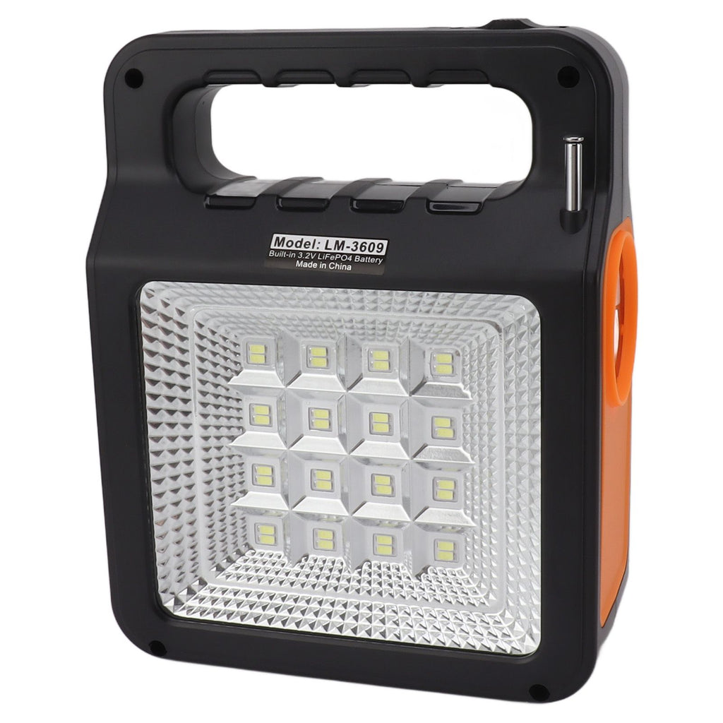 Solar Power Bank 6000mAh Bright Headlight Panel Light 3 Bulbs Portable Handle Solar Generator for Camping Travel