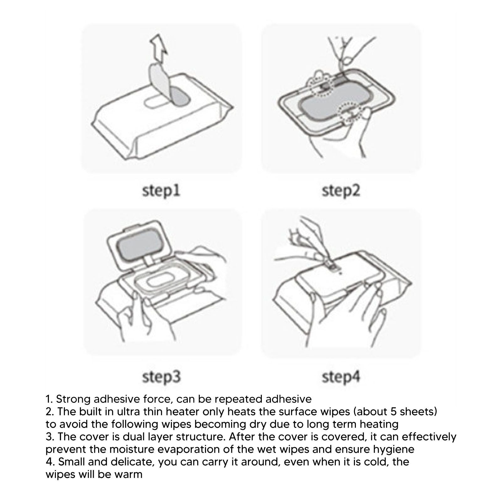 USB Wet Wipe Heater Constant Temperature Portable Baby Wipes Warmer for Household Car Outdoor Blue