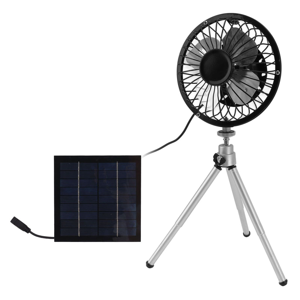 Portable Solar Fan 6W 6 Inches Solar USB Dual Powered Fan For Home Camping Outdoor Fishing With Stretchable Stand