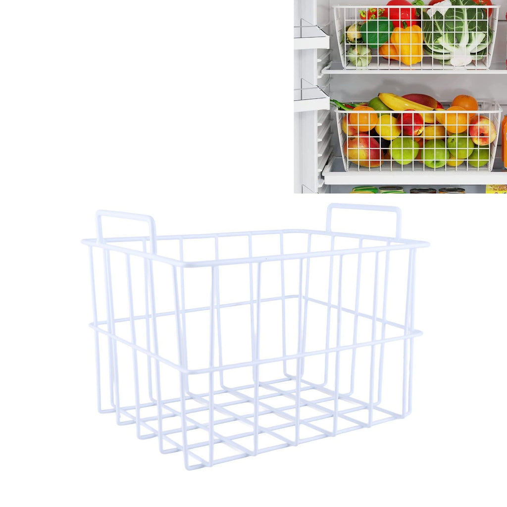 Fridge Freezer Basket Multipurpose Large Capacity Metal Wire Storage Basket for Refrigerator Bathroom Kitchen 200mm/7.87in