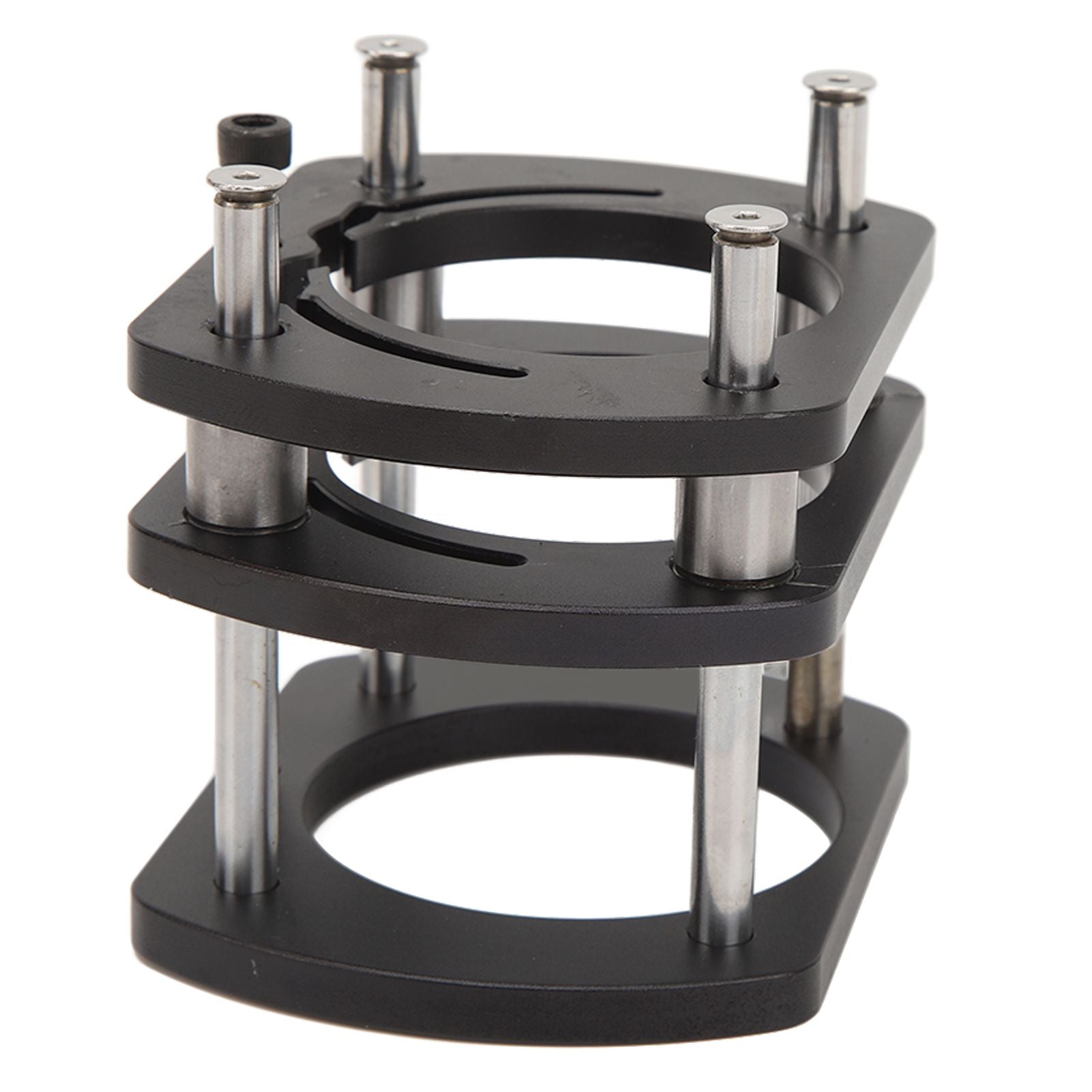 Trimming Machine Router Lift Table Base Aluminum Alloy Router Lift System with 4 Jaw Clamping Black