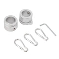 2 Pcs G3/4 Flag Pole Rings Aluminium Alloy 360° Rotating Anti Wrap Spinning Flagpole Mounting Clip Kit Silver