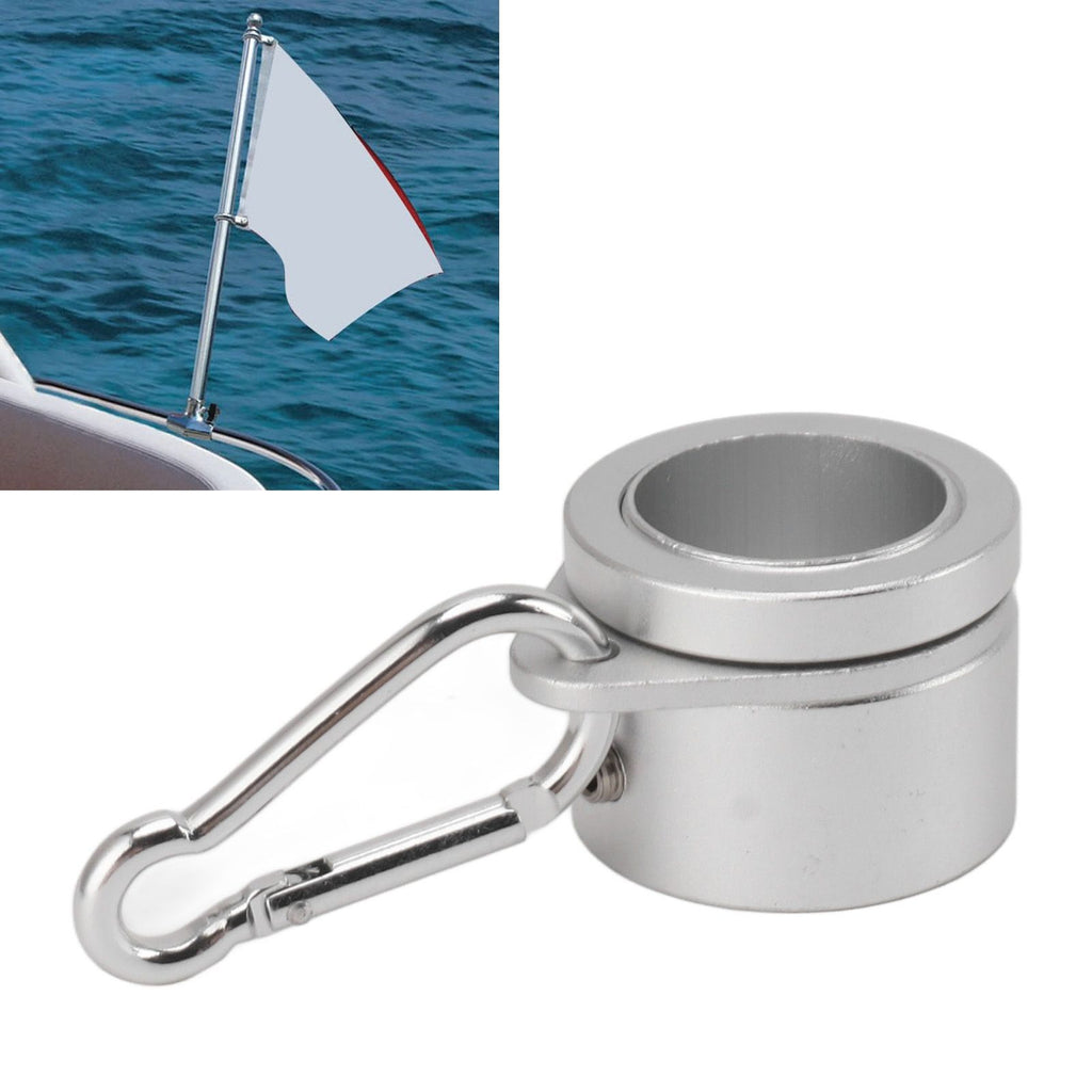 2 Pcs G3/4 Flag Pole Rings Aluminium Alloy 360° Rotating Anti Wrap Spinning Flagpole Mounting Clip Kit Silver