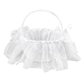 Wedding Flower Girl Basket White Lace Classic Gift Ceremony Supplies for Rose Petals