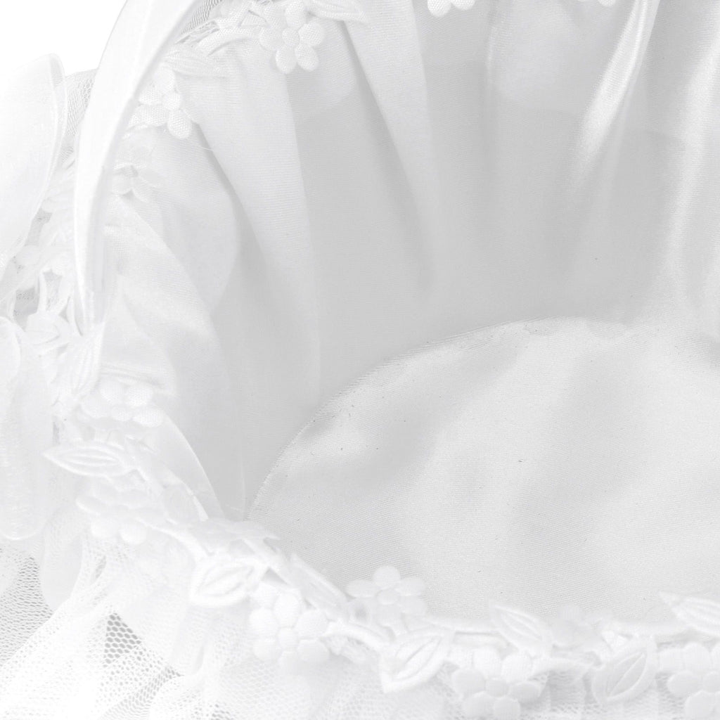 Wedding Flower Girl Basket White Lace Classic Gift Ceremony Supplies for Rose Petals