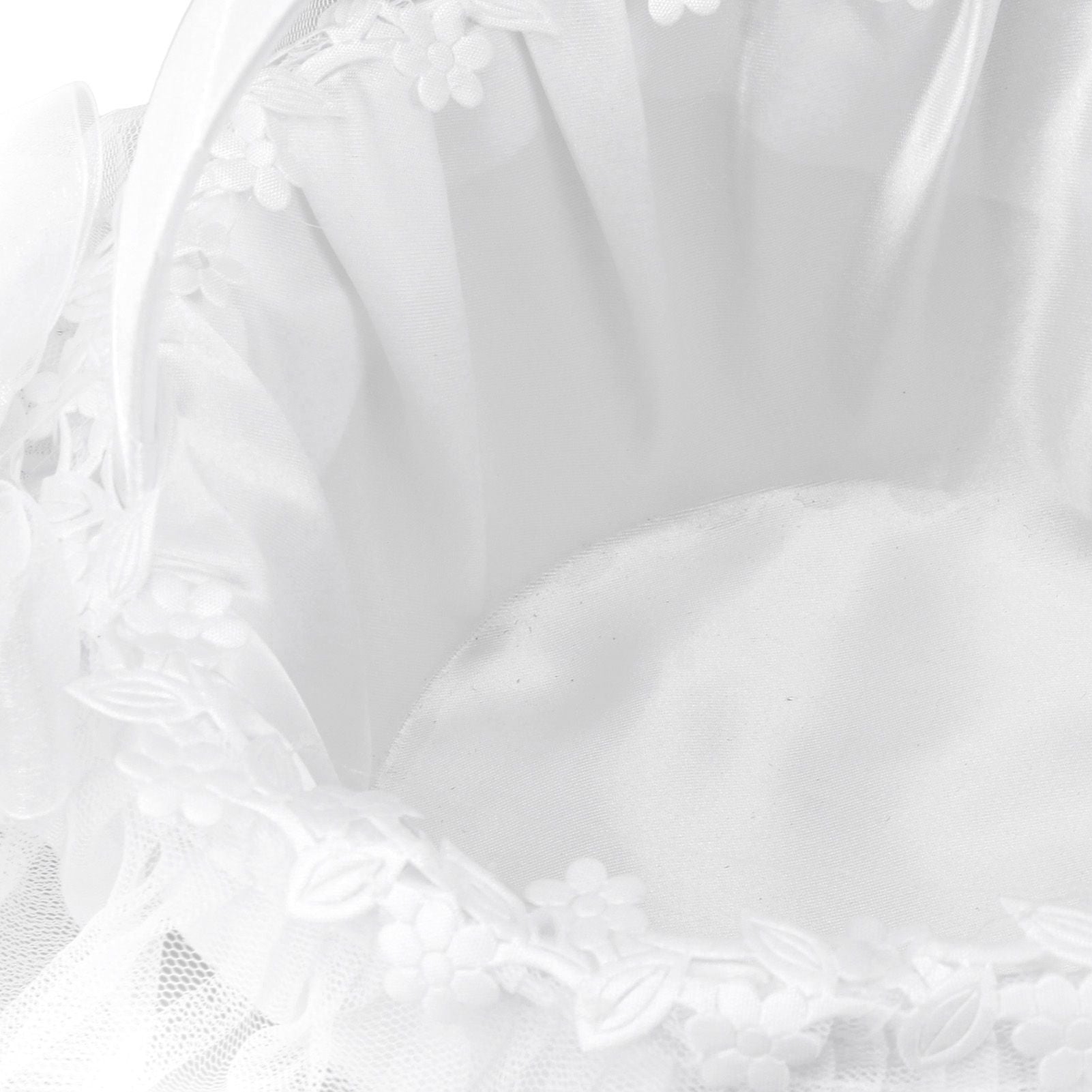 Wedding Flower Girl Basket White Lace Classic Gift Ceremony Supplies for Rose Petals