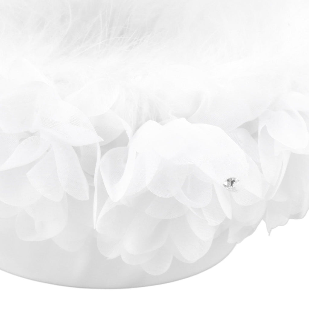 White Flower Girl Basket Petal Beads Decoration Handheld Bridesmaid Scattering Wedding Basket