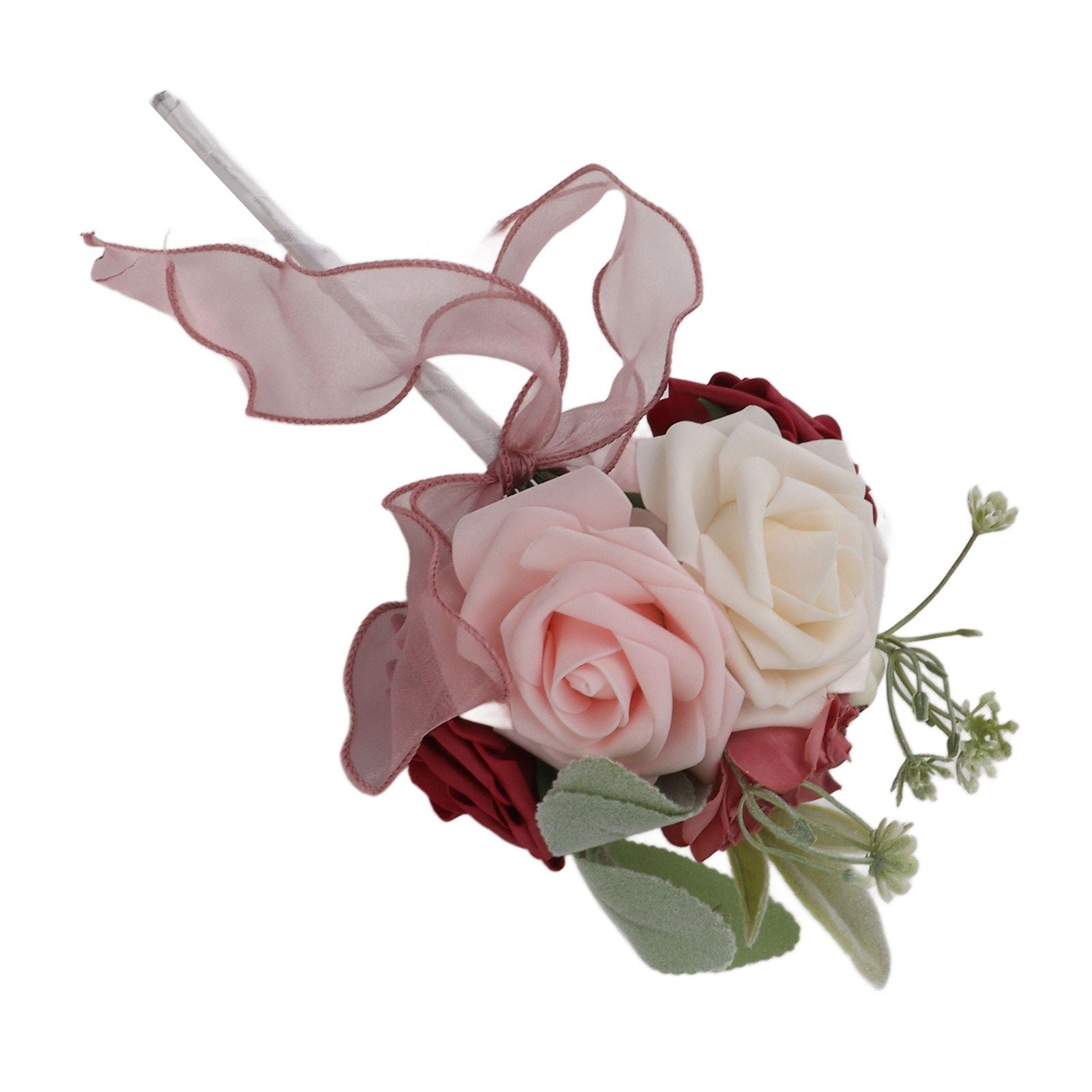 Romantic Rose Bridal Wedding Bouquet Artificial Silk Flowers Fake Flowers Bridesmaid Bouquet Home Party Decoration Rose Red