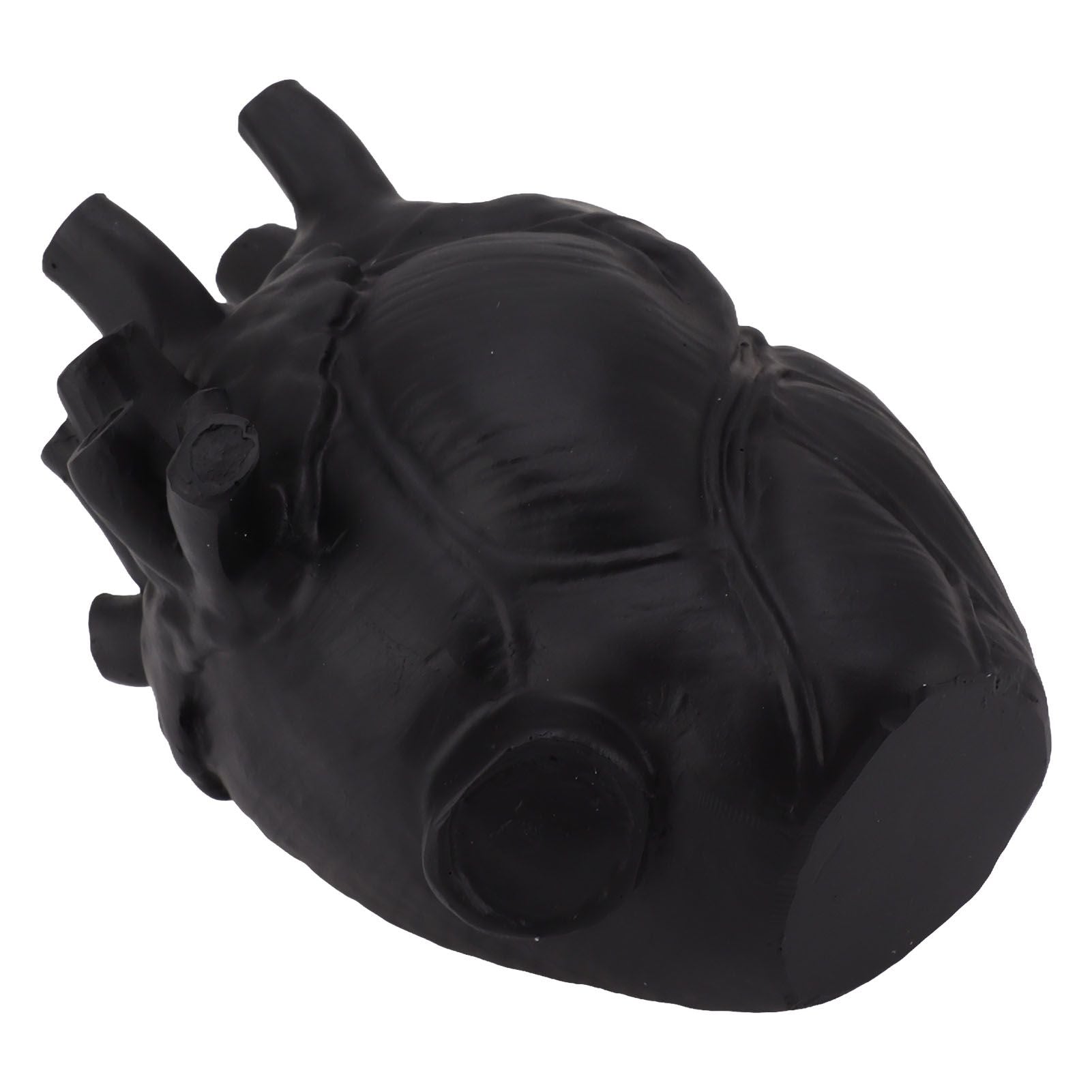 Heart Shaped Vase Decorative Modern Resin Exquisite Planter Pot for Home Office Bedroom Wedding Black