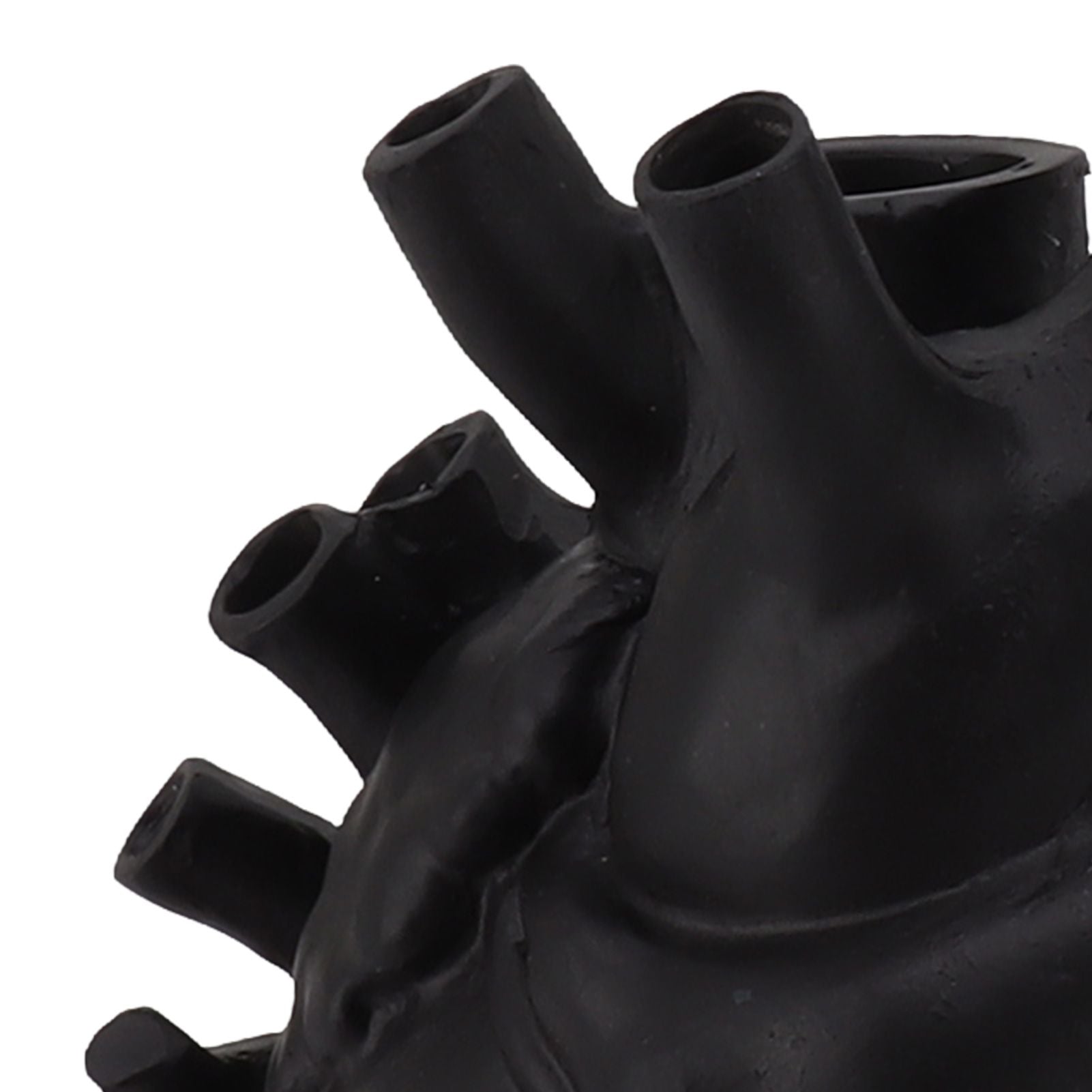 Heart Shaped Vase Decorative Modern Resin Exquisite Planter Pot for Home Office Bedroom Wedding Black