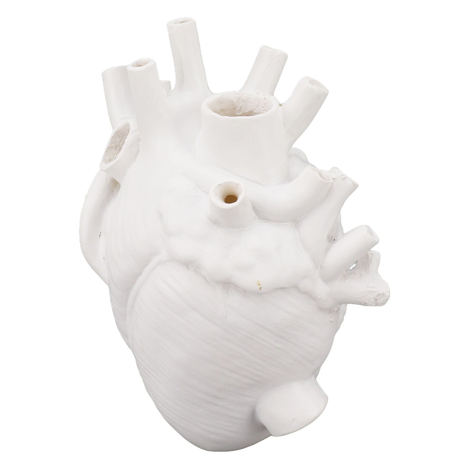 Heart Shaped Vase Decorative Modern Resin Exquisite Planter Pot for Home Office Bedroom Wedding White