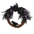 Halloween Wreath Bowknot Crow Garland Decoration Home Door Hallway Hanging Wreath