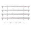 4 Pcs 6 Hooks Stainless Steel Cloak Hanger Wall Mounted Hanging Coat Rack for Laundry Rooms Entryways