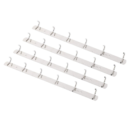 4 Pcs 6 Hooks Stainless Steel Cloak Hanger Wall Mounted Hanging Coat Rack for Laundry Rooms Entryways