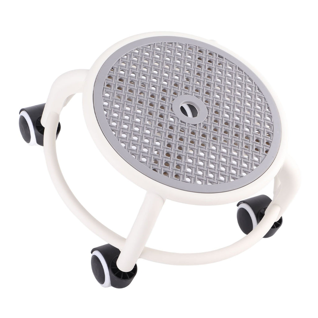 Round Rolling Low Stool Comfortable Universal Wheel Movable Mini Stool High Weight Capacity for Home Grey