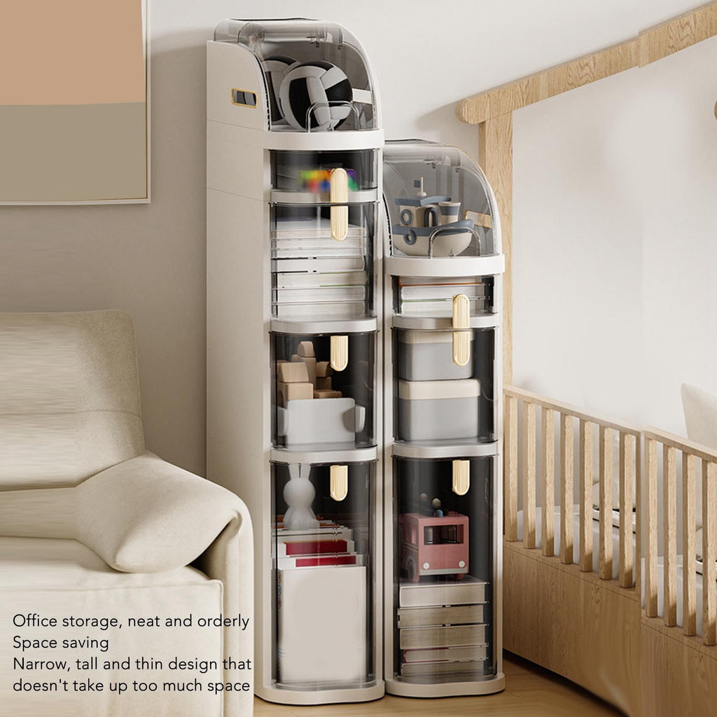 Small Spaces Gaps Cabinet Clear Drawers Narrow Tall Slim Seam Cabinet Vertical Storage Unit for Bathroom Kitchen A