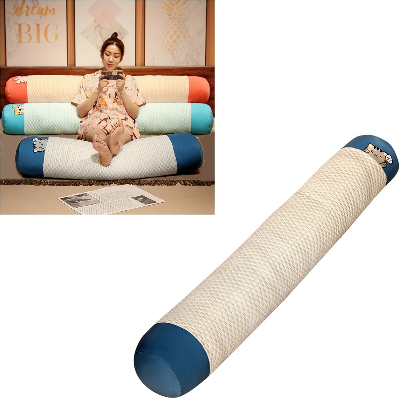 Cute Body Pillow Removable Washable Breathable Plush Soft Long Bed Pillow for Summer Sleeping Cat 100cm / 39.4in