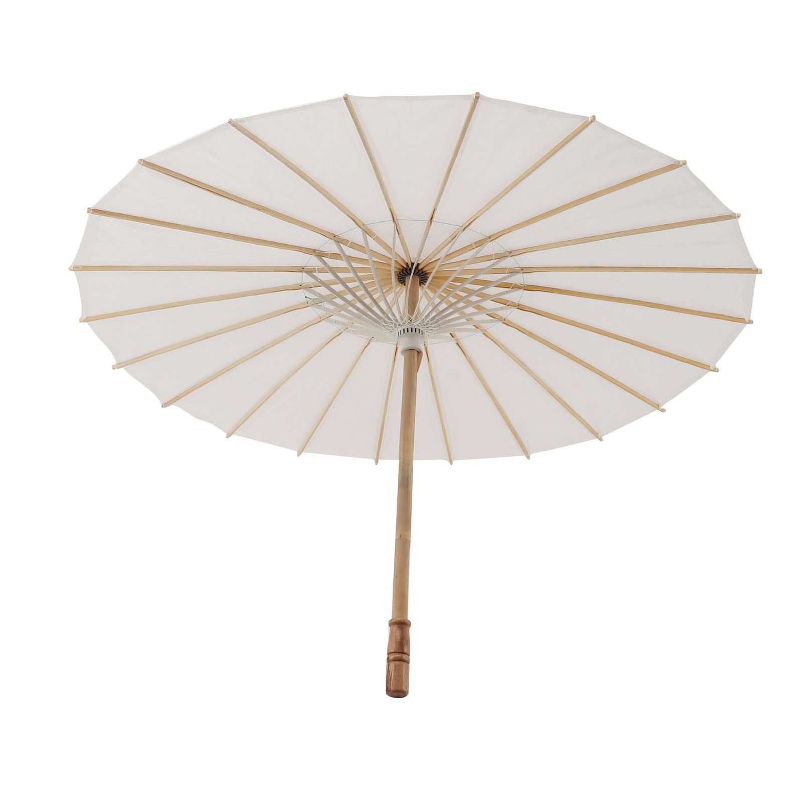Kids Paper Parasol Bamboo and Paper Chinese Style Elegant White DIY Paper Umbrellas for Decoration 83cm/32.7in