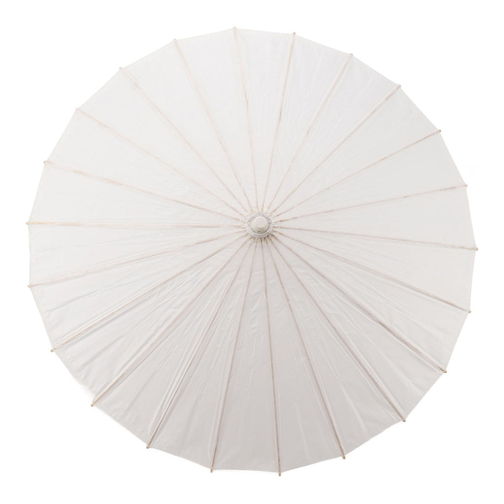 Kids Paper Parasol Bamboo and Paper Chinese Style Elegant White DIY Paper Umbrellas for Decoration 83cm/32.7in