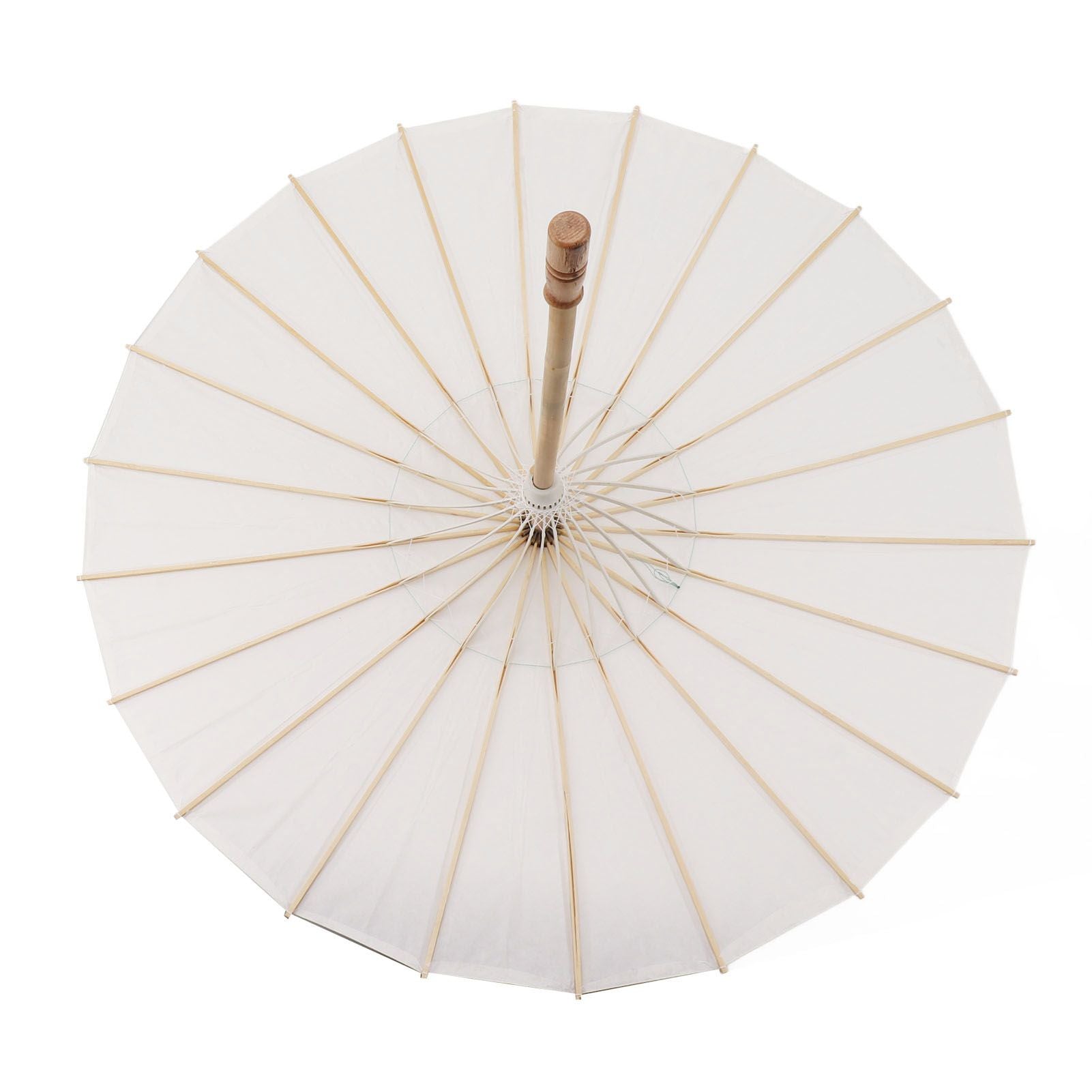 Kids Paper Parasol Bamboo and Paper Chinese Style Elegant White DIY Paper Umbrellas for Decoration 83cm/32.7in