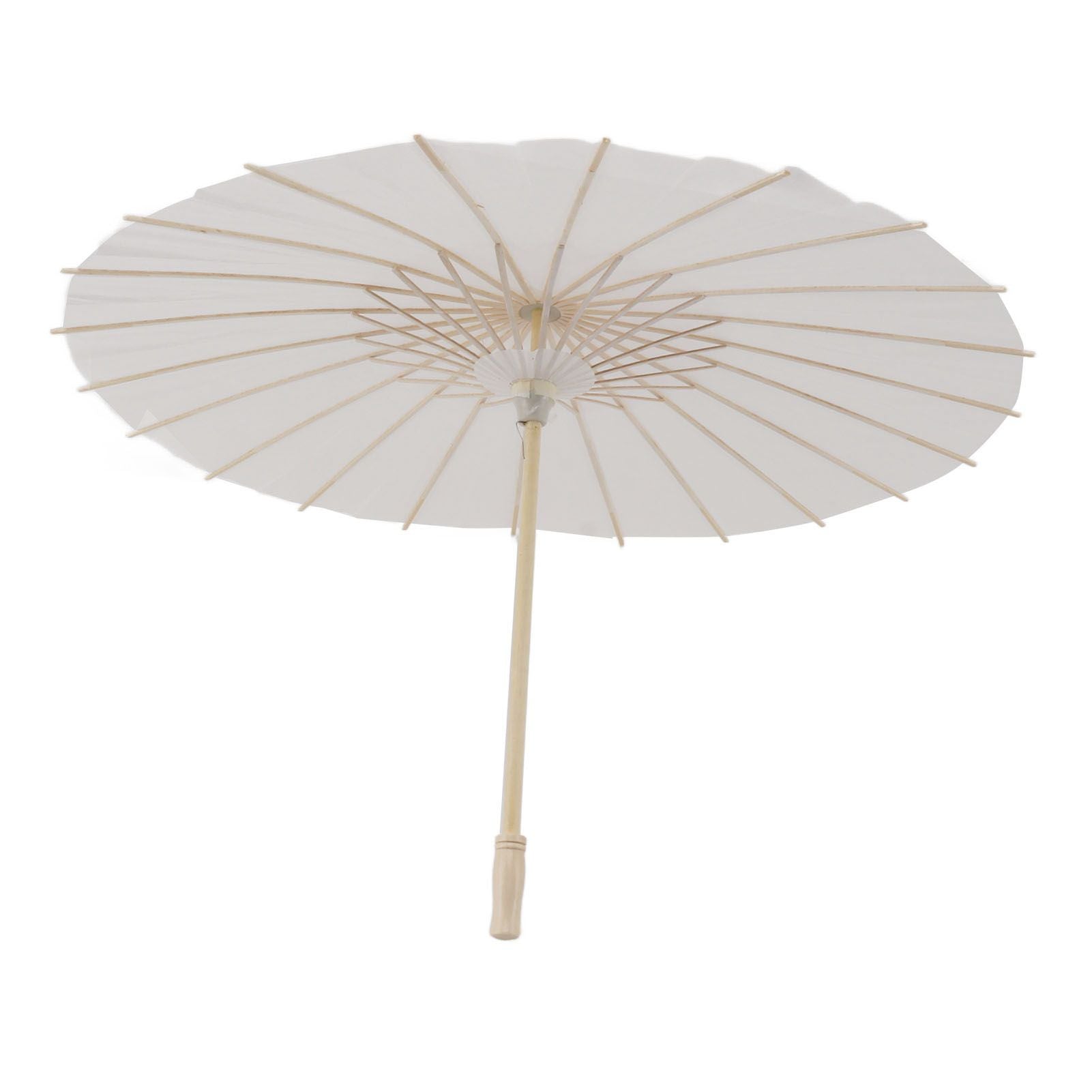 Kids Paper Parasol Bamboo and Paper Chinese Style Elegant White DIY Paper Umbrellas for Decoration 58cm/22.8in