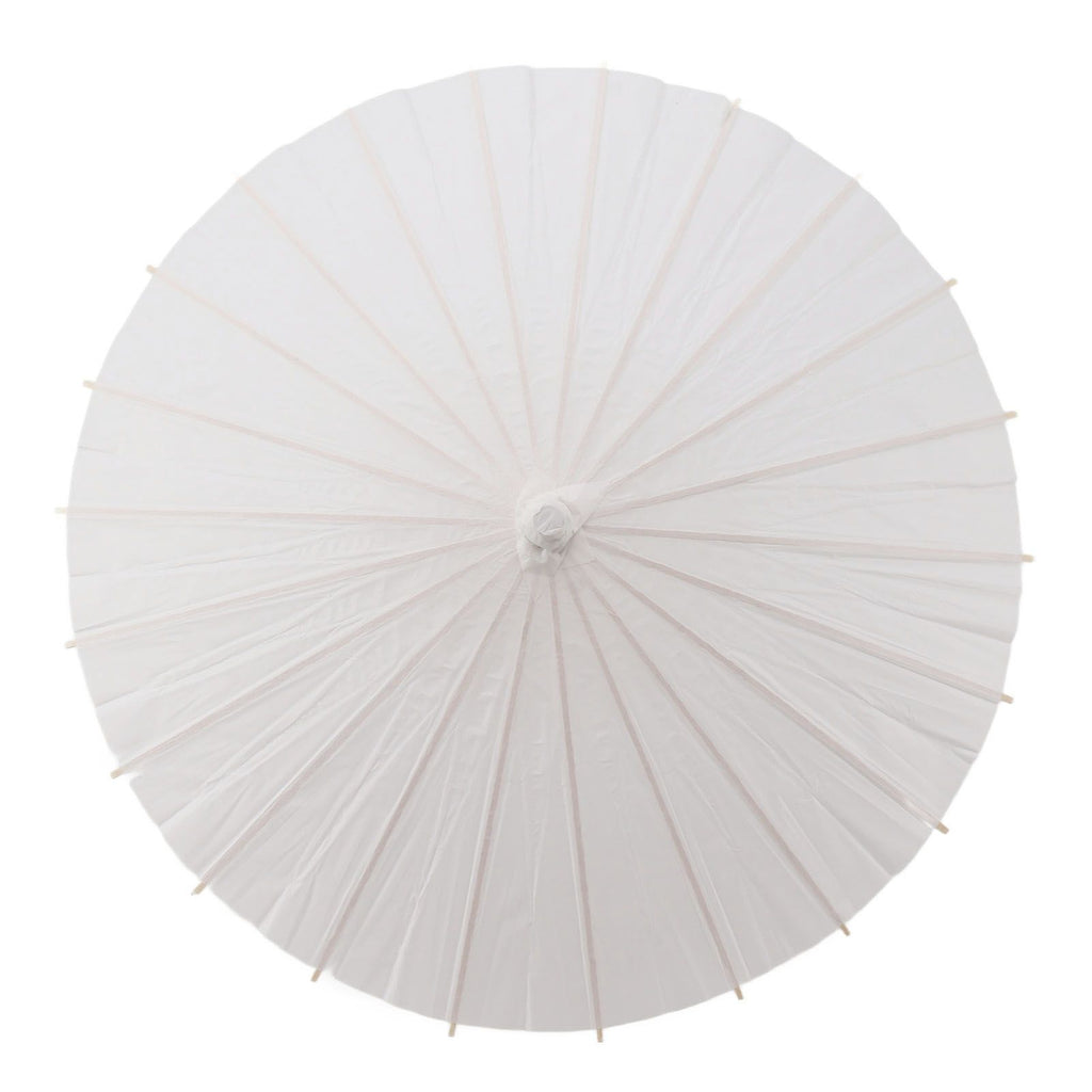 Kids Paper Parasol Bamboo and Paper Chinese Style Elegant White DIY Paper Umbrellas for Decoration 58cm/22.8in