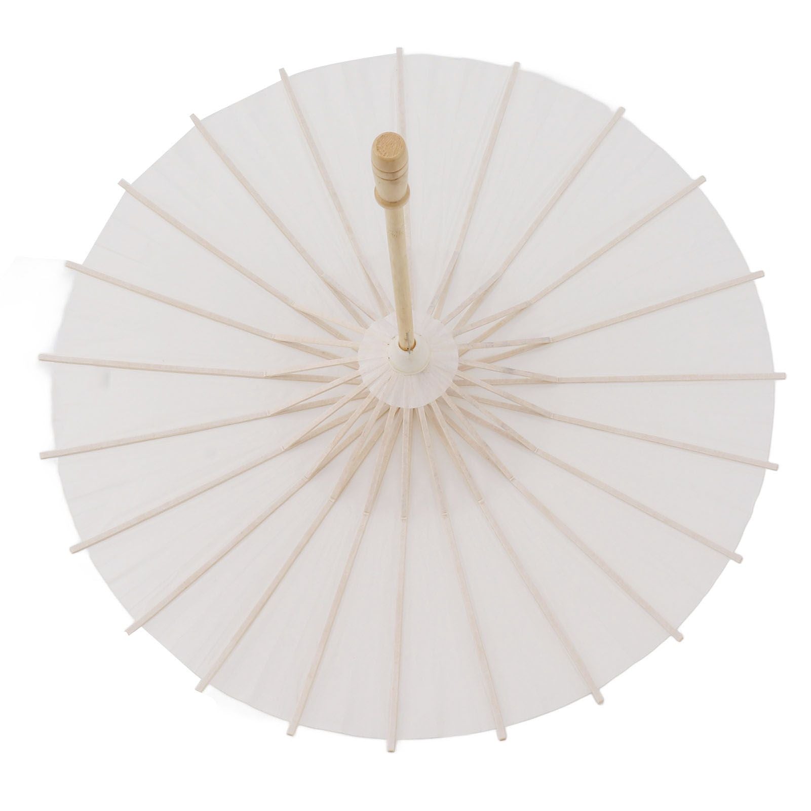 Kids Paper Parasol Bamboo and Paper Chinese Style Elegant White DIY Paper Umbrellas for Decoration 40cm/15.7in