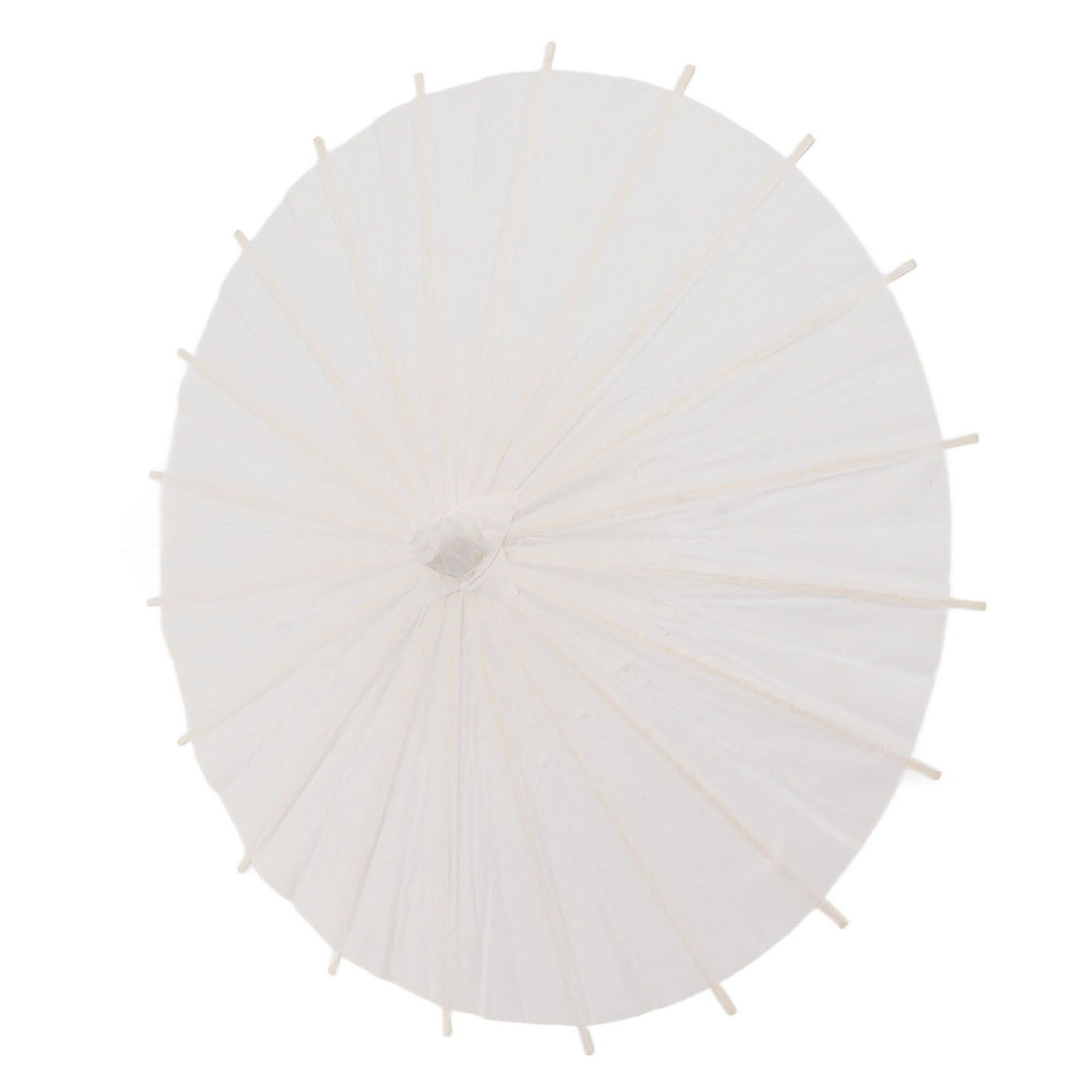 Kids Paper Parasol Bamboo and Paper Chinese Style Elegant White DIY Paper Umbrellas for Decoration 28cm/11in