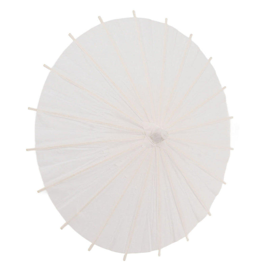 Kids Paper Parasol Bamboo and Paper Chinese Style Elegant White DIY Paper Umbrellas for Decoration 28cm/11in