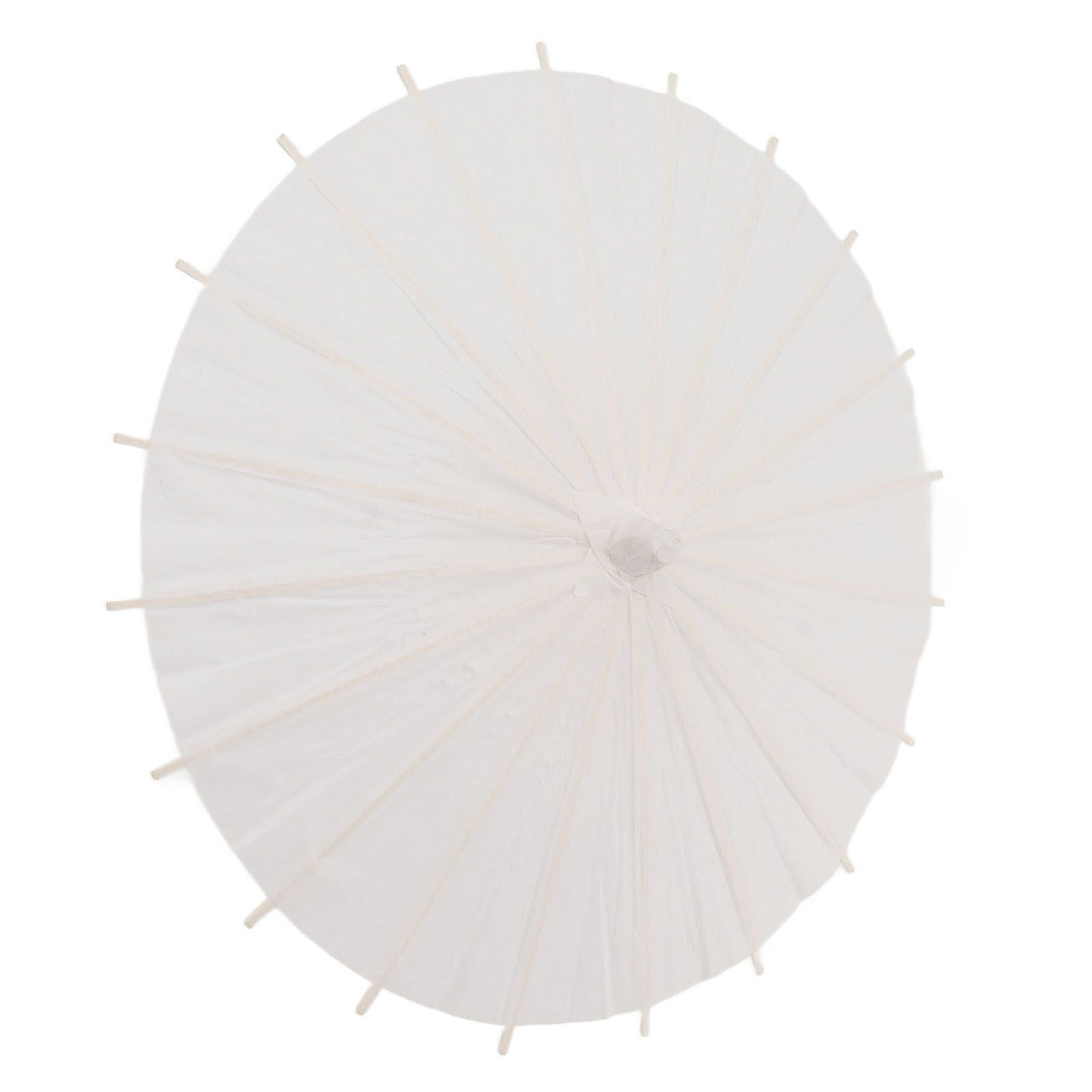 Kids Paper Parasol Bamboo and Paper Chinese Style Elegant White DIY Paper Umbrellas for Decoration 28cm/11in