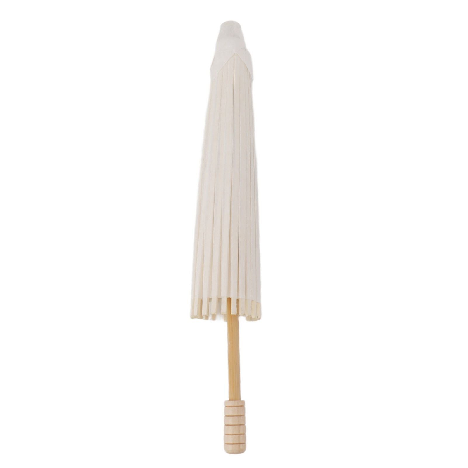 Kids Paper Parasol Bamboo and Paper Chinese Style Elegant White DIY Paper Umbrellas for Decoration 28cm/11in