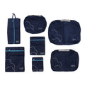 7 Pcs Luggage Packing Bags Polyester Waterproof Luggage Packing Cubes for Business Trip Travel Navy Blue