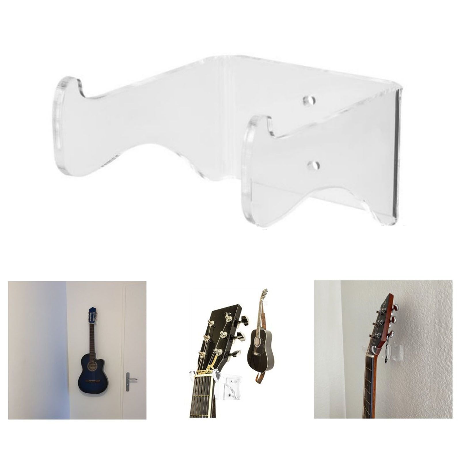 Guitar Wall Mount Hanger Multipurpose Transparent Acrylic Guitar Hook for Guitar Violin Erhu Ukulele