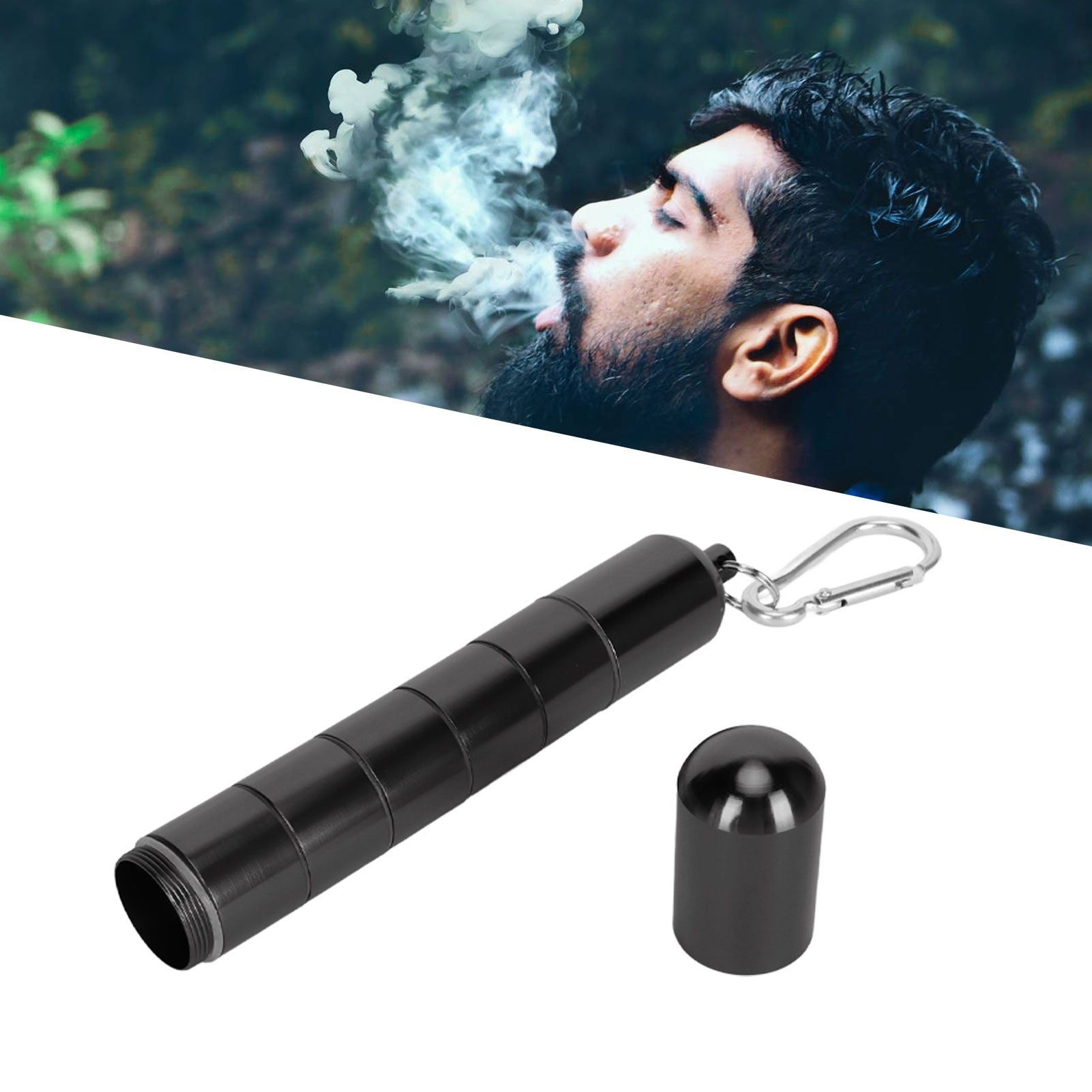 Cigar Tube Aluminum Alloy Waterproof Detachable Sealed Lightweight Cigar Case Tube for Daily Use Black