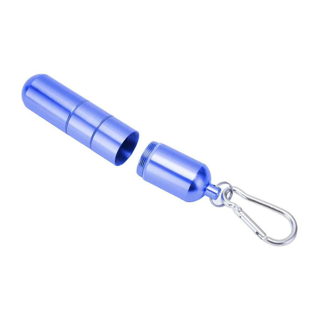 Portable Keychain Cigarette Case Aluminum Alloy Cigarette Tube Smoking Accessories for 10pcs 5.5mm Fine Cigarettes Blue