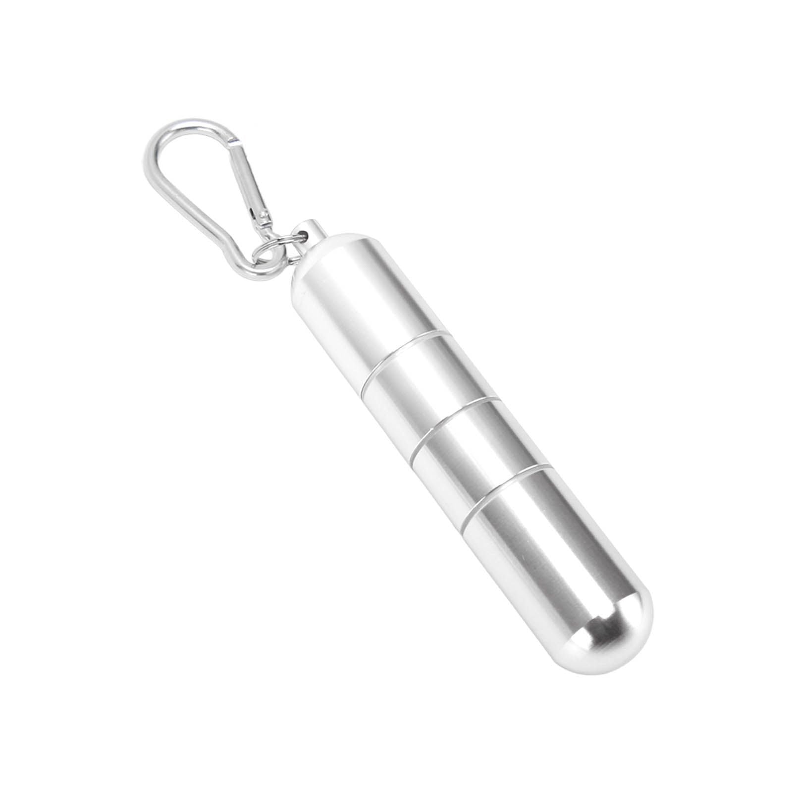 Portable Keychain Cigarette Case Aluminum Alloy Cigarette Tube Smoking Accessories for 10pcs 5.5mm Fine Cigarettes Silver