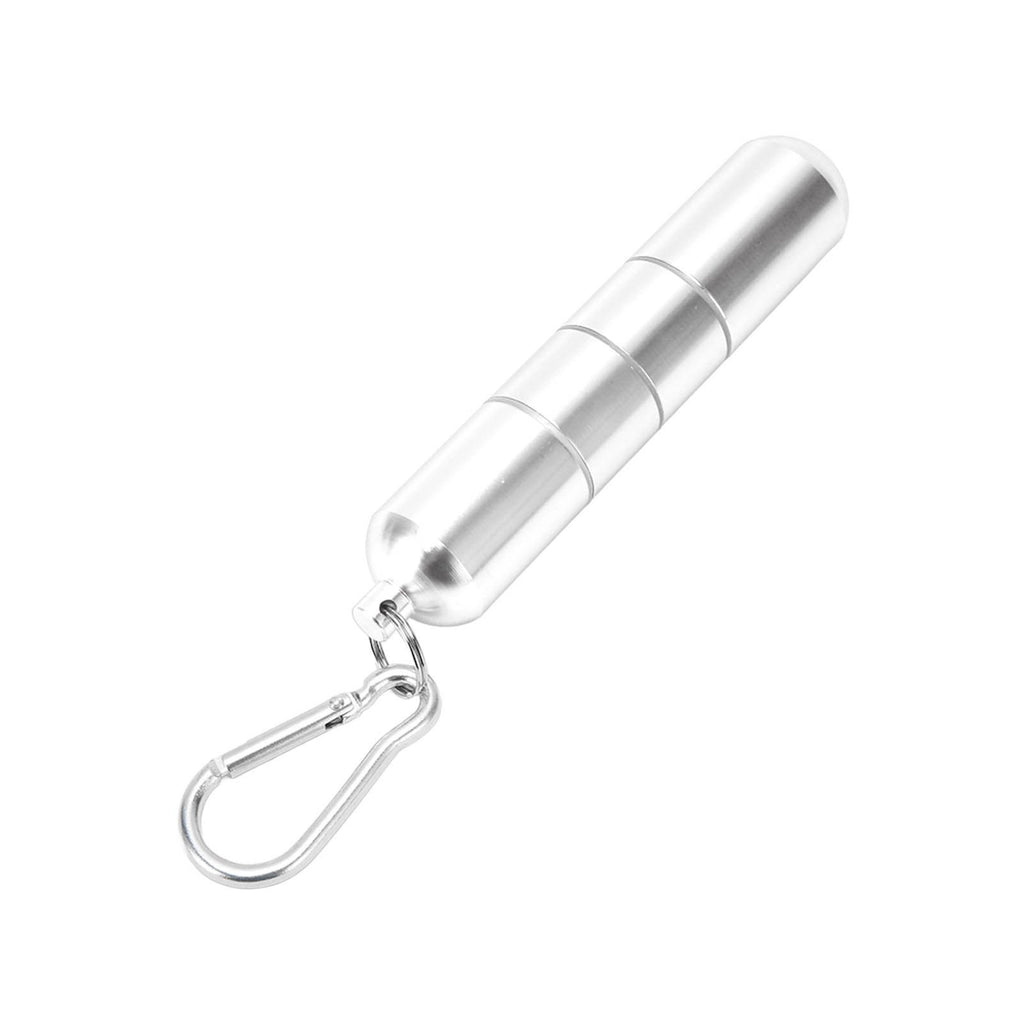 Portable Keychain Cigarette Case Aluminum Alloy Cigarette Tube Smoking Accessories for 10pcs 5.5mm Fine Cigarettes Silver