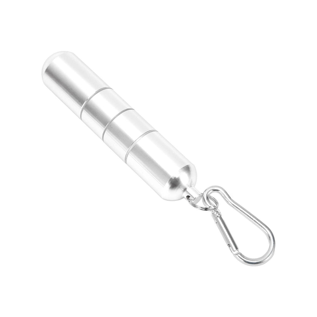 Portable Keychain Cigarette Case Aluminum Alloy Cigarette Tube Smoking Accessories for 10pcs 5.5mm Fine Cigarettes Silver