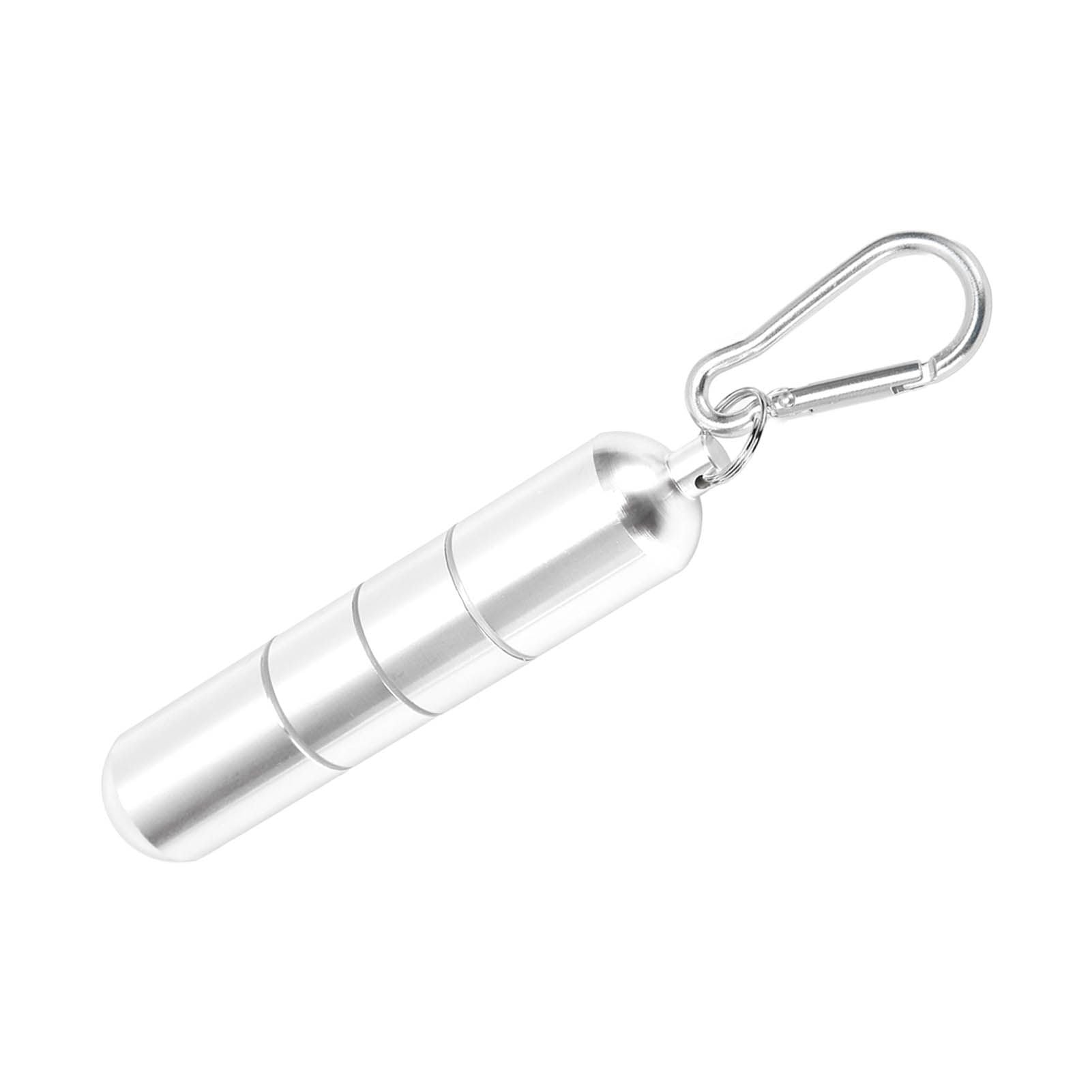 Portable Keychain Cigarette Case Aluminum Alloy Cigarette Tube Smoking Accessories for 10pcs 5.5mm Fine Cigarettes Silver