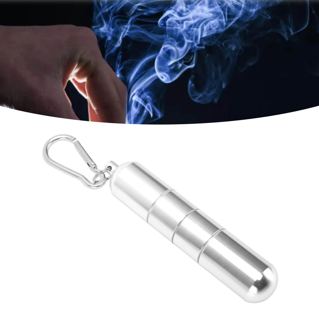 Portable Keychain Cigarette Case Aluminum Alloy Cigarette Tube Smoking Accessories for 10pcs 5.5mm Fine Cigarettes Silver