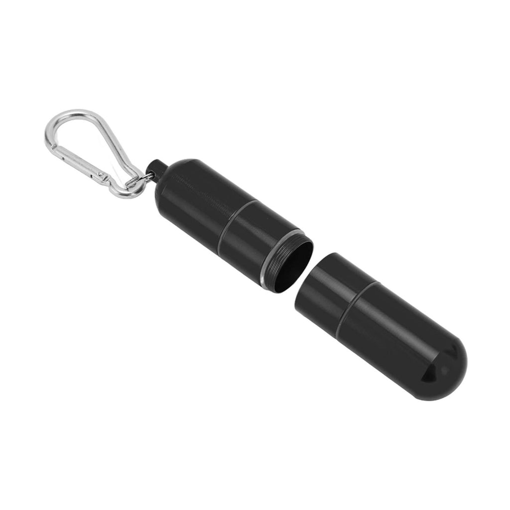 Portable Keychain Cigarette Case Aluminum Alloy Cigarette Tube Smoking Accessories for 10pcs 5.5mm Fine Cigarettes Black