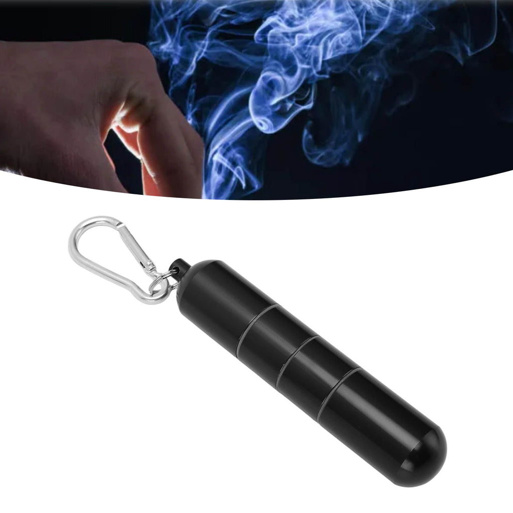 Portable Keychain Cigarette Case Aluminum Alloy Cigarette Tube Smoking Accessories for 10pcs 5.5mm Fine Cigarettes Black