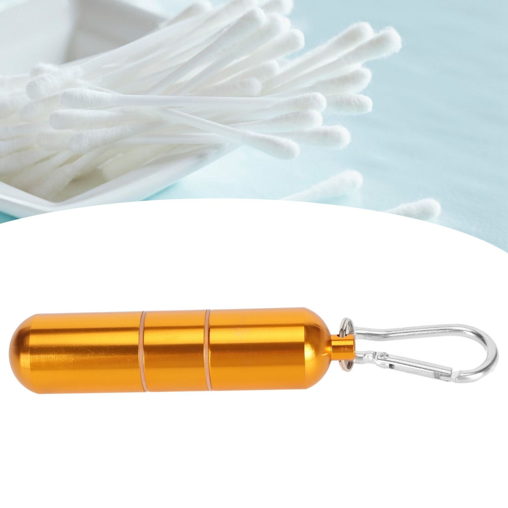 Cigarette Storage Tube Aluminum Alloy Sealed Waterproof Portable Cigarette Holder Container for Outdoor Travel Camping Hiking Gold