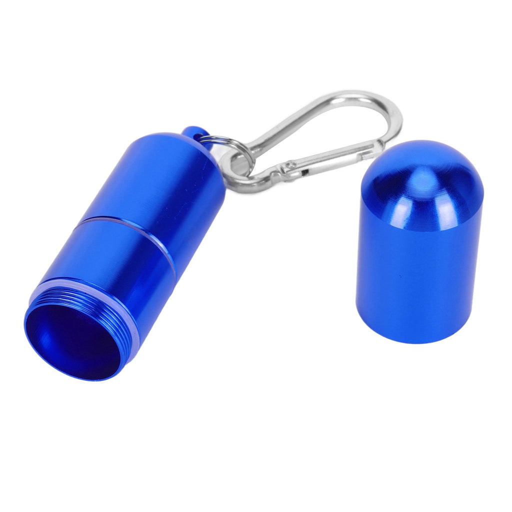 Cigarette Storage Tube Aluminum Alloy Sealed Waterproof Portable Cigarette Holder Container for Outdoor Travel Camping Hiking Blue