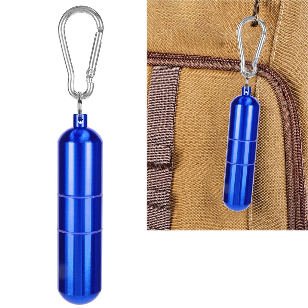 Cigarette Storage Tube Aluminum Alloy Sealed Waterproof Portable Cigarette Holder Container for Outdoor Travel Camping Hiking Blue