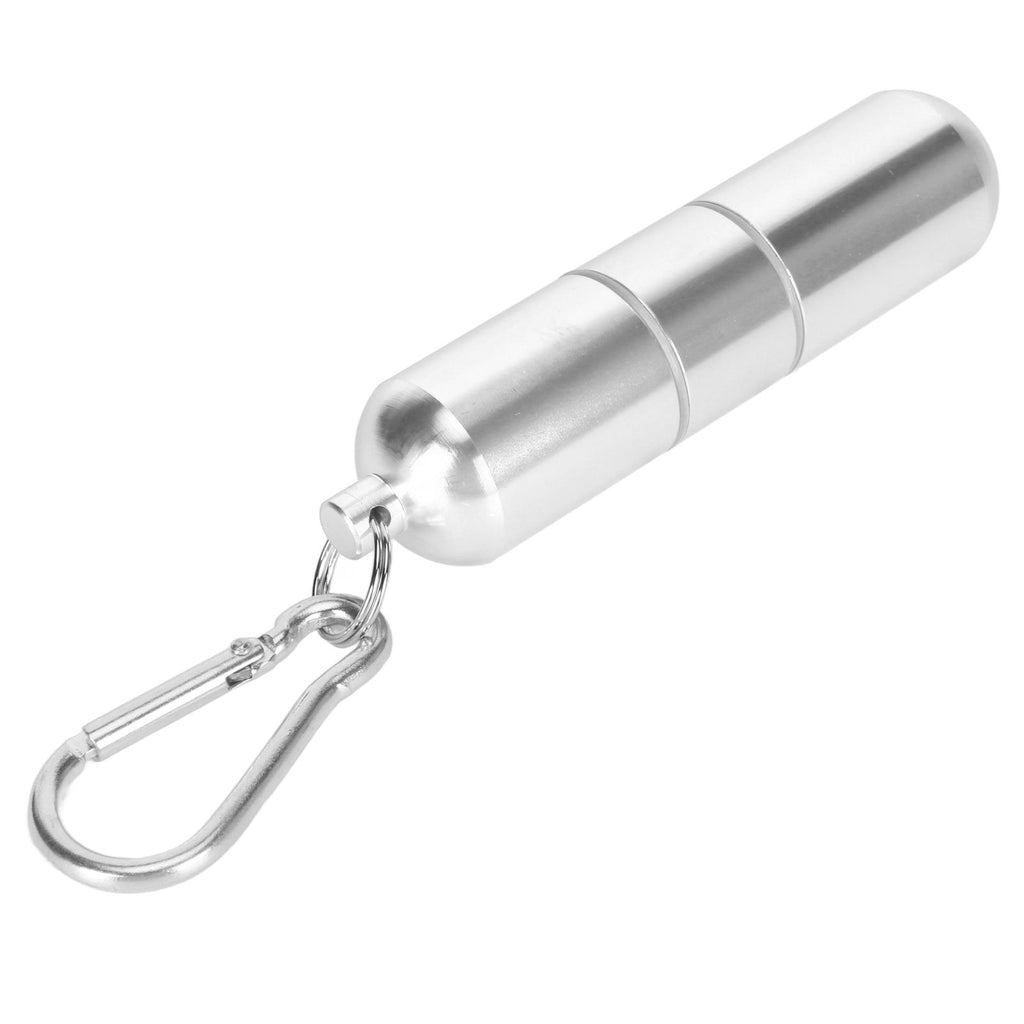 Cigarette Storage Tube Aluminum Alloy Sealed Waterproof Portable Cigarette Holder Container for Outdoor Travel Camping Hiking Silver