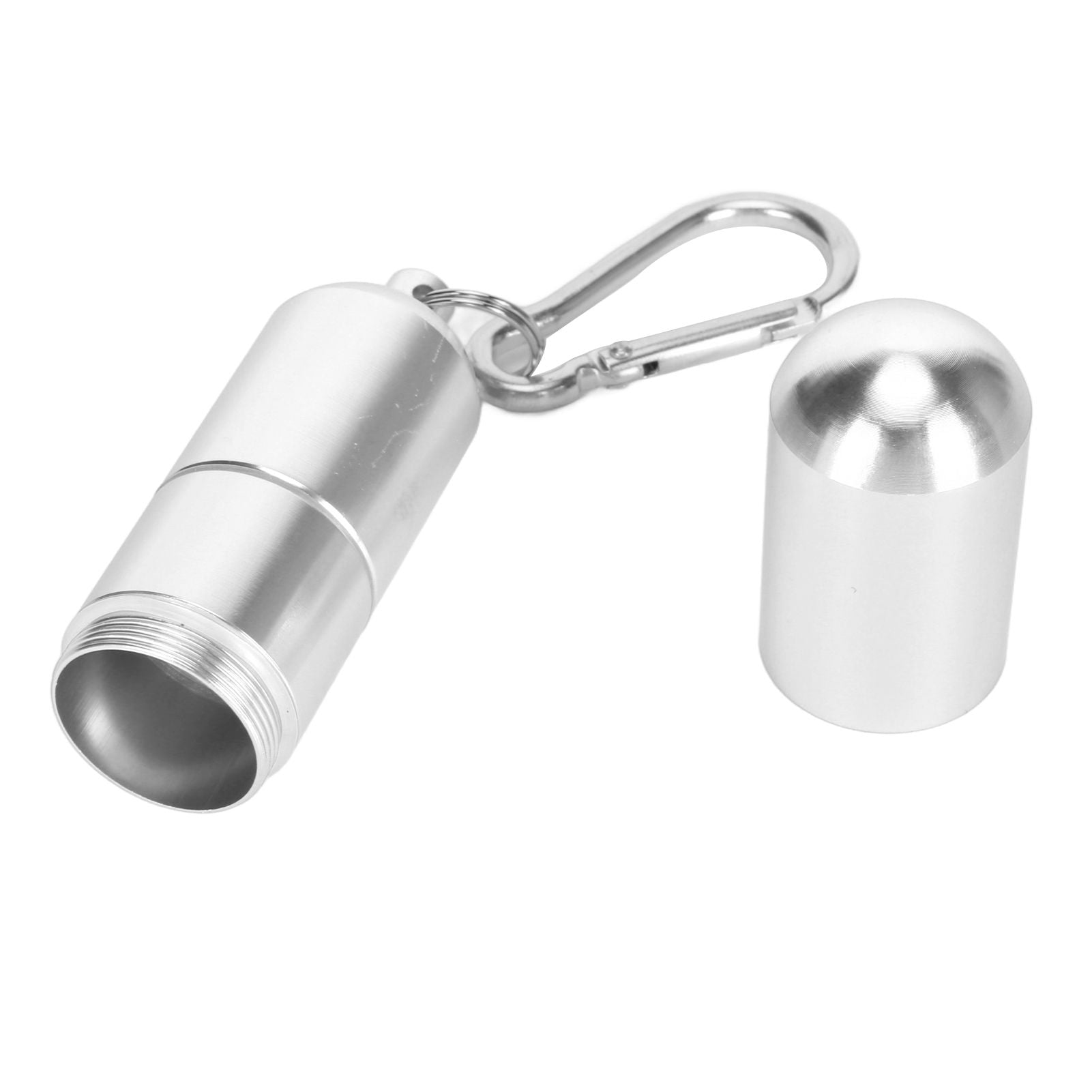 Cigarette Storage Tube Aluminum Alloy Sealed Waterproof Portable Cigarette Holder Container for Outdoor Travel Camping Hiking Silver