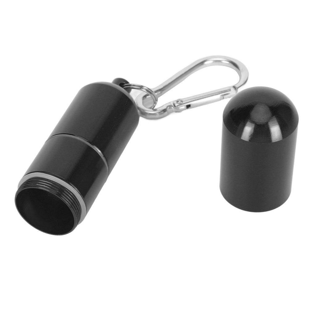Cigarette Storage Tube Aluminum Alloy Sealed Waterproof Portable Cigarette Holder Container for Outdoor Travel Camping Hiking Black